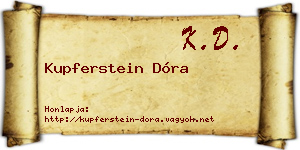 Kupferstein Dóra névjegykártya